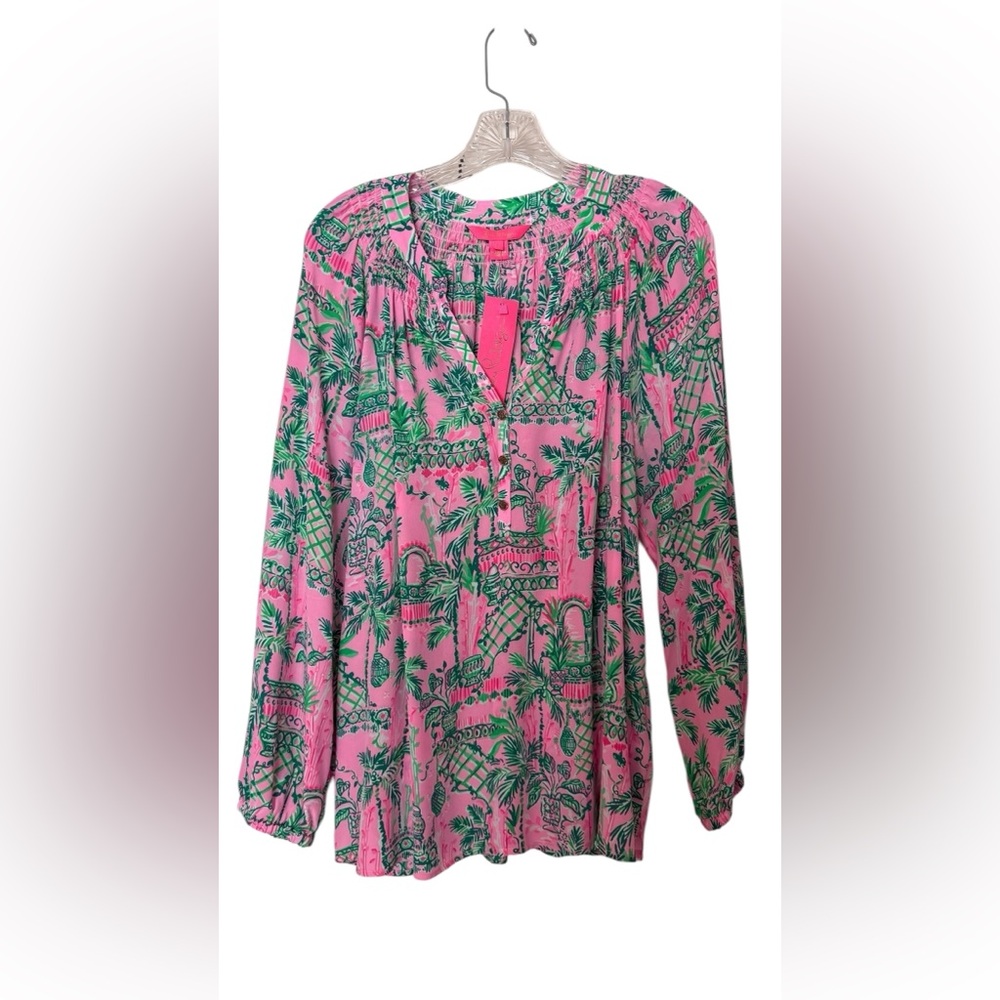 NWT Lilly Pulitzer Elsa Silk Top - Mandevilla Baby - Size L